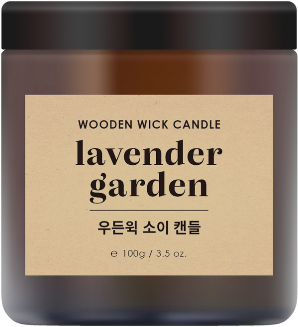 더허브샵 우든윅 소이캔들, 라벤더가든, 100g, 3개