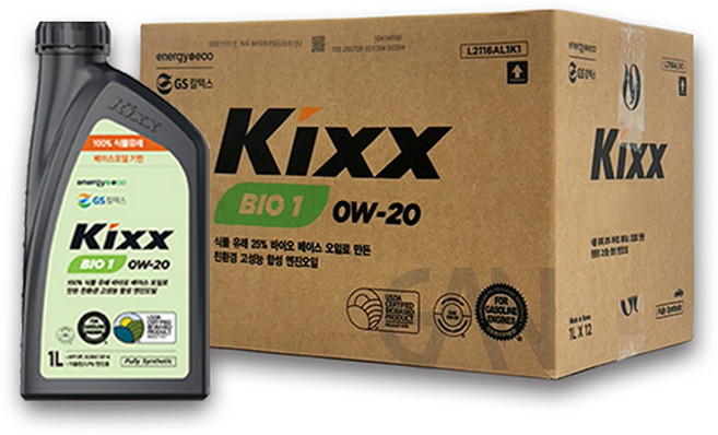 GS 킥스 Kixx BIO 1 0W-20, 1L, 0w20, 5개