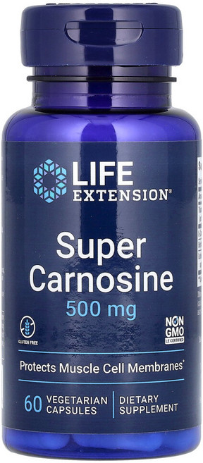 Life Extension Carnosine 라이프익스텐션 카르노신 펩티드 500mg 60캡슐, 1개