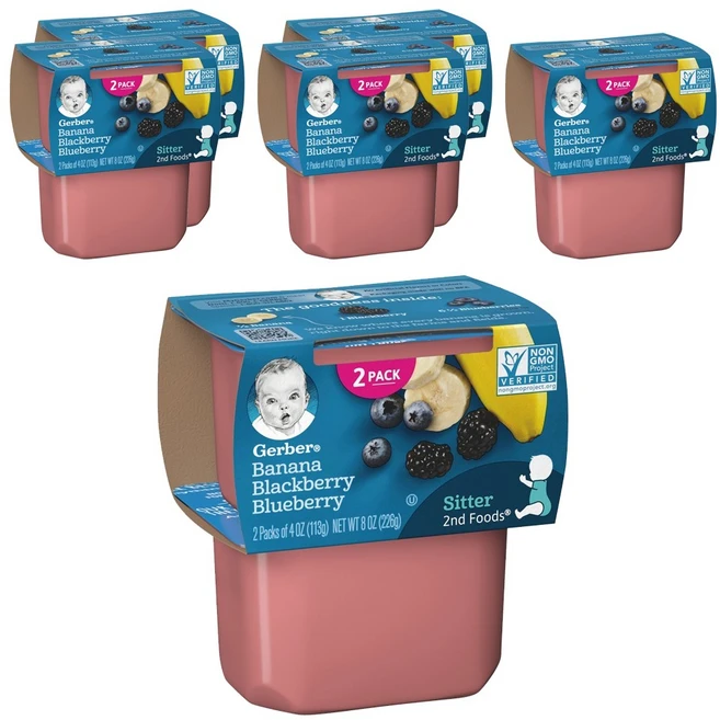 거버 어린이 액상 식품 113g 2개입, 바나나 믹스드 베리(Banana Mixed Berries), 226g, 6개 - 쿠팡