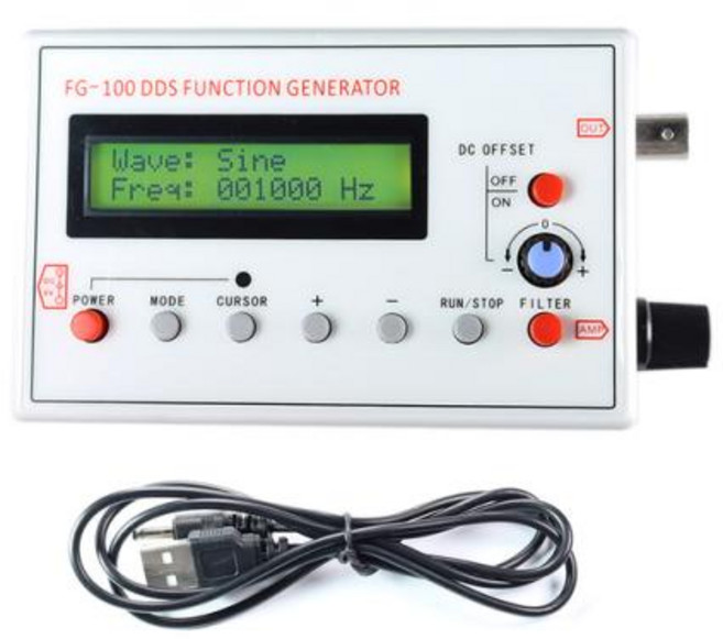 FG -100 DDS 기능 신호 발생기 주파수 카운터 1Hz -500KHz 모듈 사인+스퀘어+삼각형+톱니 파형, 1개