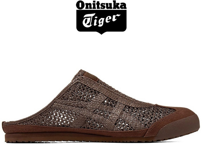 오니츠카타이거 멕시코 66 사봇 남녀 공용 뮬 슬립온 다크 브라운 1183C123.202