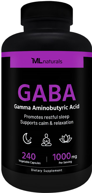 [미국빠른직구] 신제품 마이라이프 내추럴스 가바 1000mg, 1개, 240정