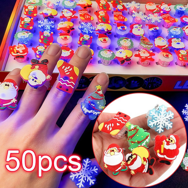 크리스마스 LED 불빛반지 50Pcs 데코 소품 파티용품ETERG-1