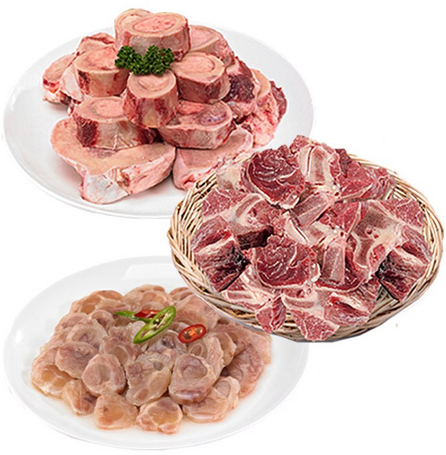 황금한우 한우 사골 우족 잡뼈 사태 불고기 구성 모음 곰탕용 보신용 세트, 1개, 03_사골2kg+스지(냉동)600g+잡뼈1kg