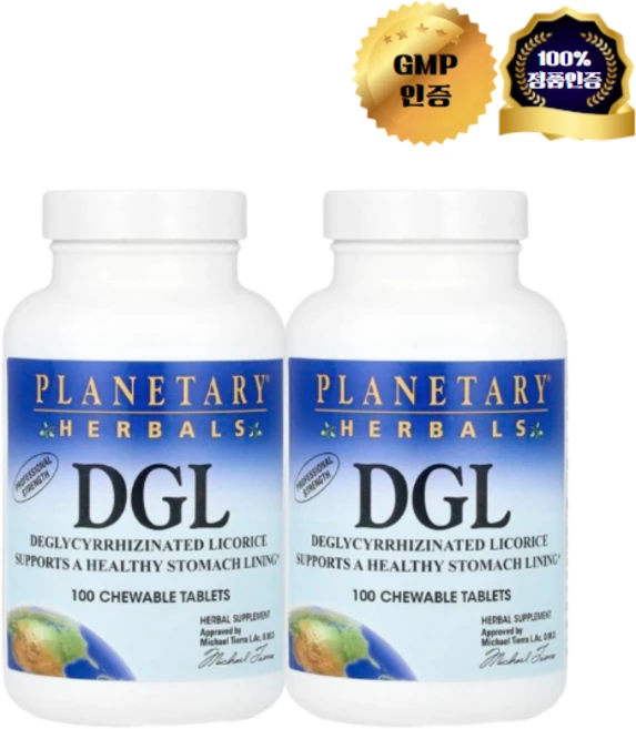 1+1 플래니터리 허벌 감초추출물 DGL 380mg 츄어블 100정, 2개 - 쿠팡