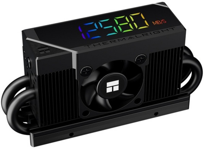 Thermalright M.2 HR-10 2280 PRO Digital 서린 SSD 쿨러 방열판 (블랙), 1개, 블랙