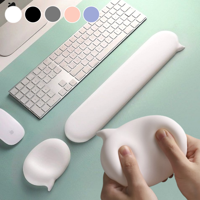 루미에르 팜레스트 마우스 키보드 손목 받침대 세트, 1세트, 화이트(스피치버블)