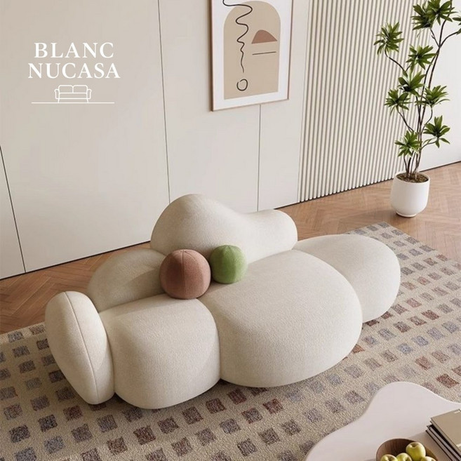 브랑누카사 편안한 2인 쇼파 구름 소파 원룸 자취방 신혼집 거실 인테리어, Warm Beige