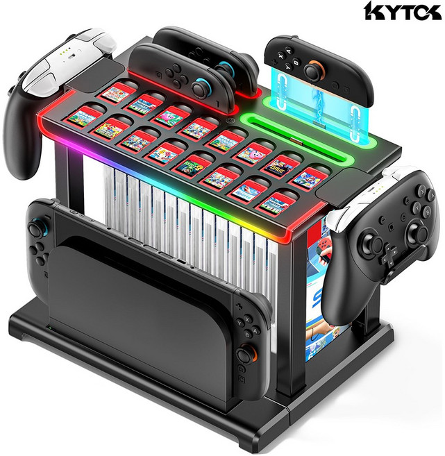 닌텐도 스위치2 거치대 올인원 조이콘충전 프로콘2거치 Kytok, 블랙(NS2), 1개