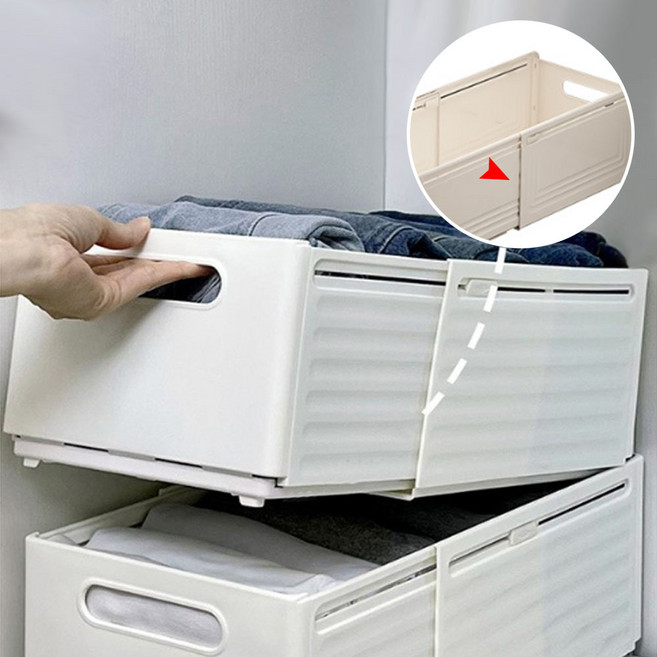 미라솔 길이조절 리빙박스 팬트리 정리함, 1개, 미라솔 팬트리 정리함 화이트