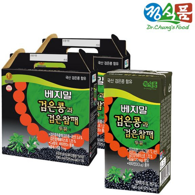 설 추석 명절 선물세트 정식품 베지밀 검은콩 검은참깨 두유 190mlx24팩선물, 190ml, 2개