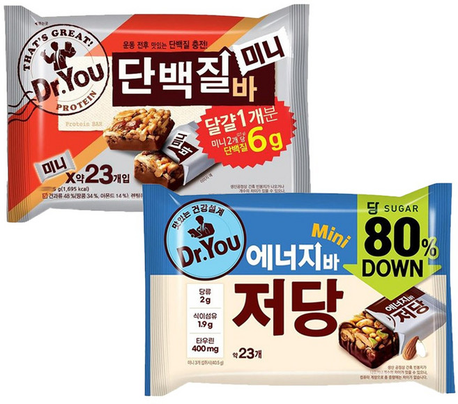 오리온 에너지바 저당 미니 324g+단백질바 미니 324g, 324g