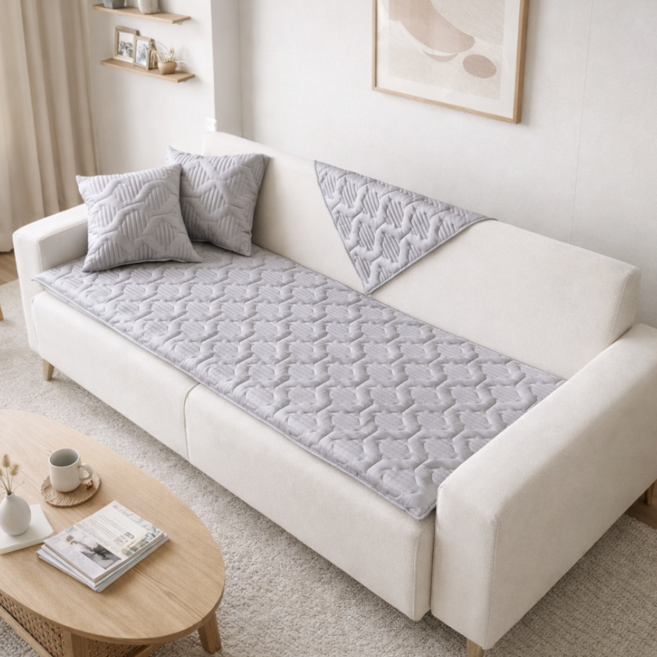 직접제작 60수 모달 순면 두툼한 세탁가능 사계절 미끄럼방지 카우치 돌쇼파패드 흙쇼파매트 90x200