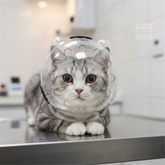 애나허니 고양이 병원용 헬멧 고양이 입마개 중형묘 반려동물용품