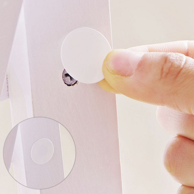 피스 못자국 구멍 흠집 보수 스티커, 무지 화이트(PC-003)