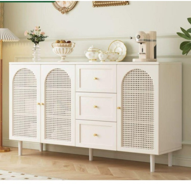 모던 라탄 홈카페 주방 수납 사이드 진열대 서랍 선반 장식장 160cm A, 라탄 짜임 120cm 모델 A A