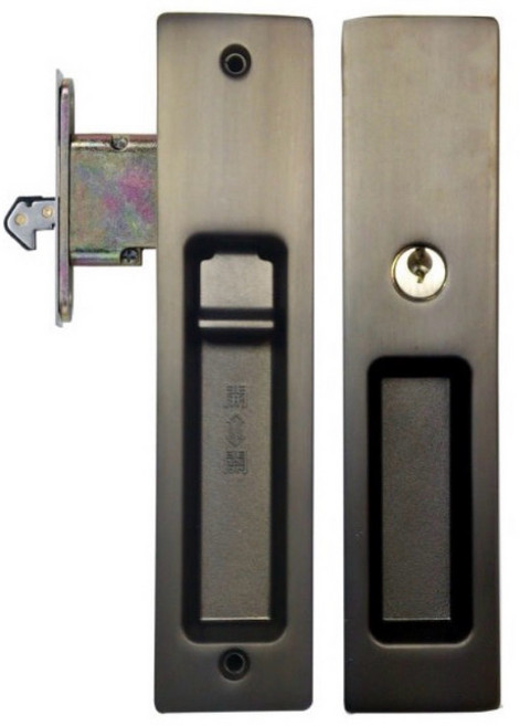 東隆 日式推拉門勾鎖, 1個, 黑色，白鐵色