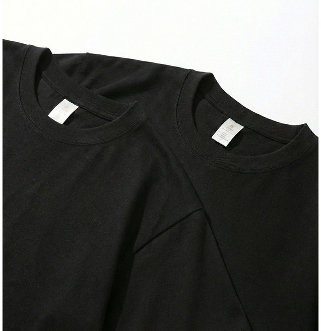 도채리 1+1 두툼한 260G 100% 순면 프리미엄 반팔 무지 티셔츠