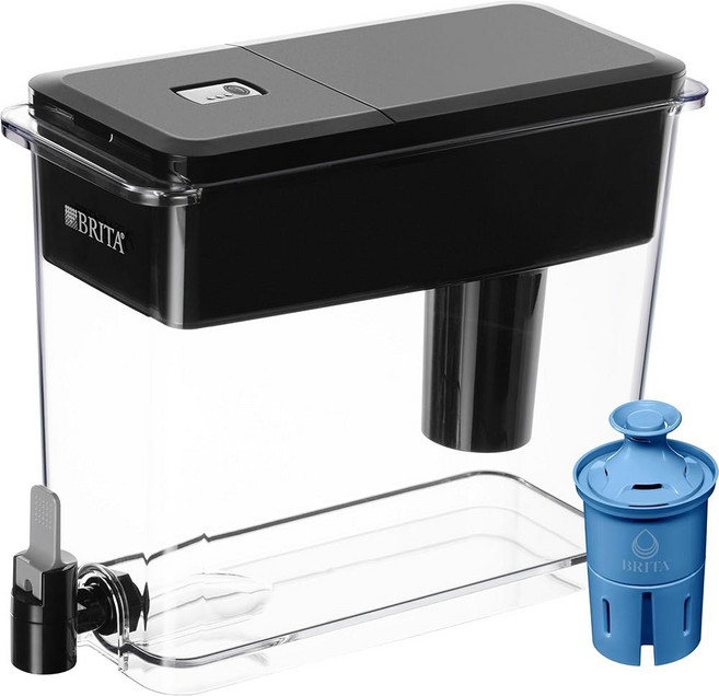brita ultramax 대형 워터 디스펜서 britaplus 필터 1개 27컵 (Elite), 1.4g, Black