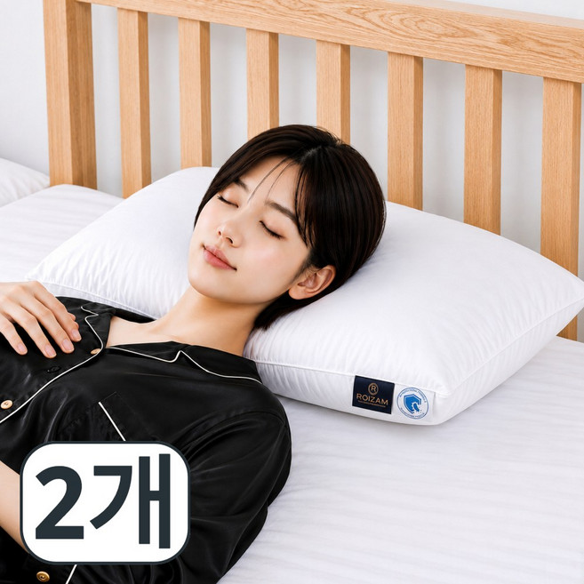 로이잠 포근한 숙면 호텔 베개, 2개, 엣지화이트