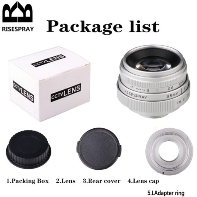 Canon EOSM Nikon N1 Fuji FX Sony NEX Olympus Micro 4/3 C-M4/3 미러리스 카메라용 35mm F1.6 수동 초점