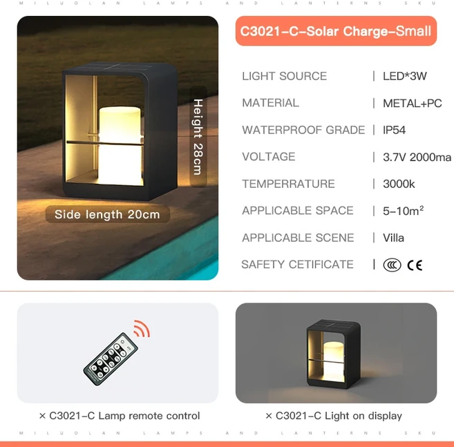 정원 조명 태양 빛 야외 통로 잔디 램프 방수 자동 켜기/끄기 마당 안뜰 산책로에 대 한 Led 풍경 장식, 1개