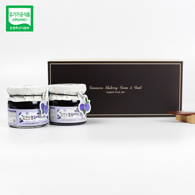 홍성농부의 국내산 유기농 블루베리 콩포트 선물세트 420g (140g x 3ea) / 블루베리잼, 1개