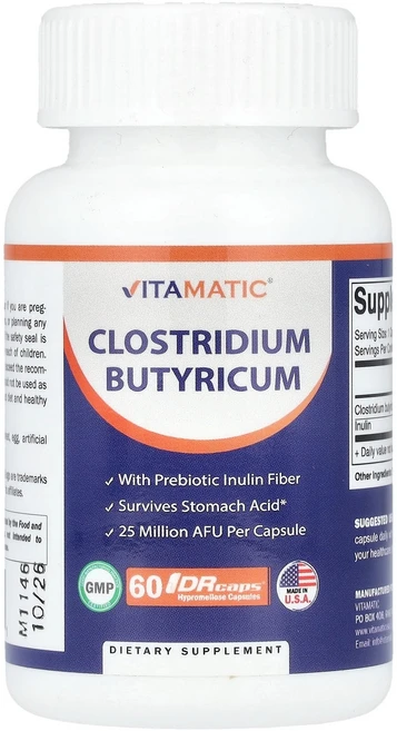 Vitamatic Clostridium Butyricum 25 Million AFU 60 DRcaps, Vitamatic, Clostridium Butyric, 1 - 쿠팡