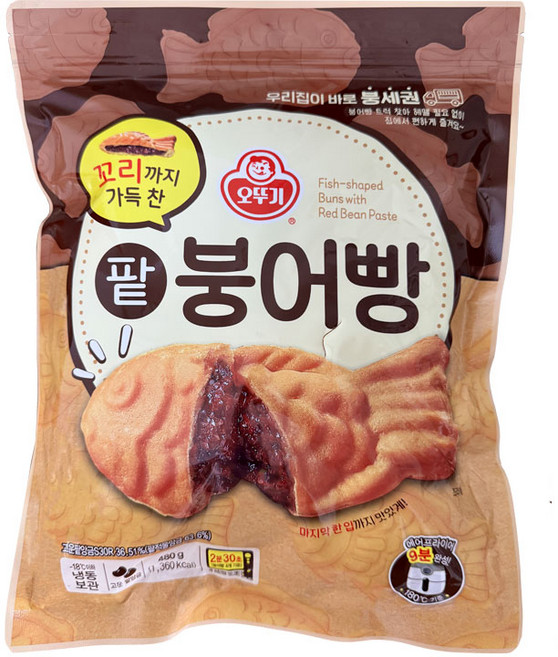 [오뚜기] 꼬리까지 가득 찬 팥붕어빵 480g, 11개