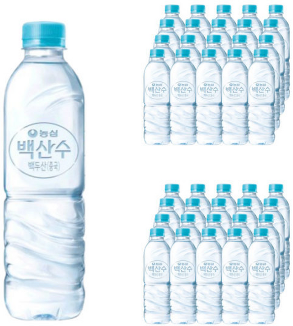 농심 백산수 무라벨 물 생수, 40개, 500ml