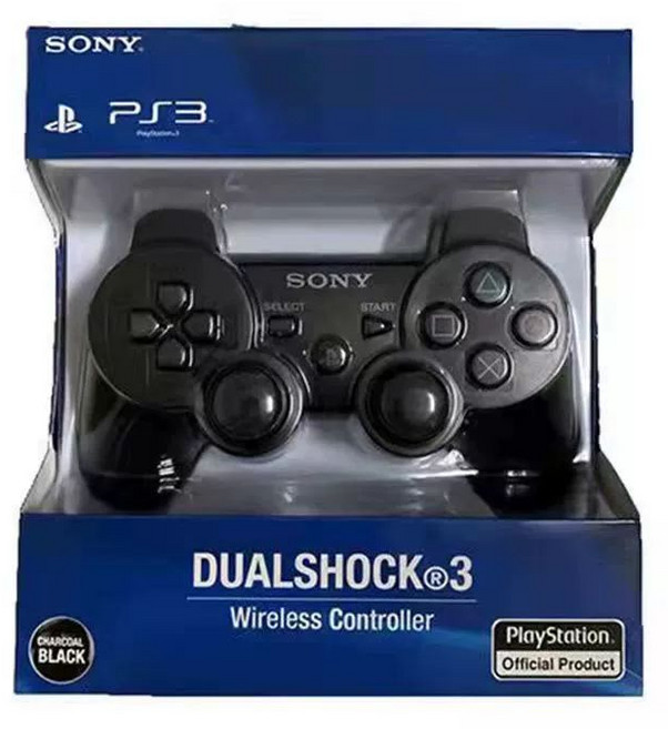 플스3 PS3 듀얼쇼크3 호환 무선 컨트롤 조이패드스틱, 1개, 블랙 데이터케이블+조이스틱캡포함, 기본 색상