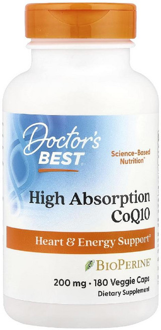 닥터스베스트 코큐텐 코엔자임 CoQ10 200mg 흑후추 추출물 유비퀴논 Caps 180정, 180 Veggie Caps
