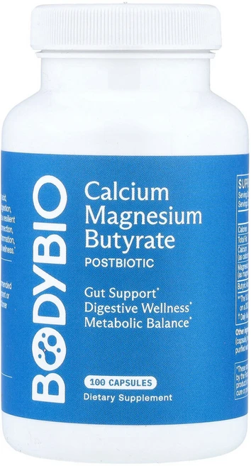 [해외] [BodyBio Butyrate with Calcium & Magnesium] 바디바이오 뷰티레이트 칼슘 마그네슘 100캡슐, 100정, 1개 - 쿠팡