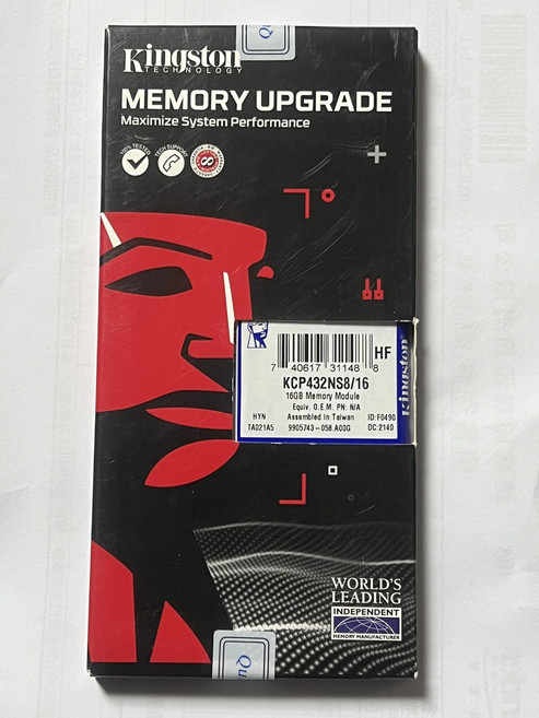 Kingston KCP432NS8/16 16GB DDR4 記憶體模組, 1個