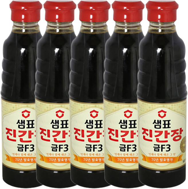 샘표 진간장 금F3, 500ml, 5개
