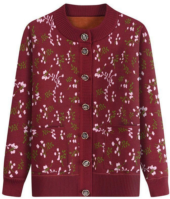 중년가디건 니트 스웨터 간절기 엄마옷 자수 요양원옷 카디건 빅사이즈 중노년 여성 할머니옷 아우터