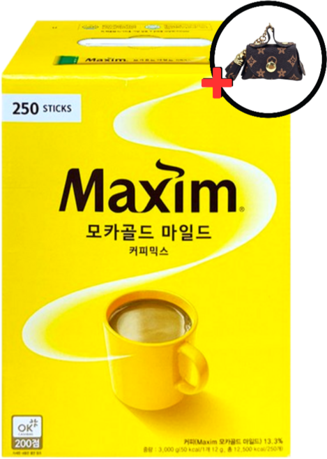맥심 모카골드 마일드 커피믹스, 12g, 250개입, 1박스