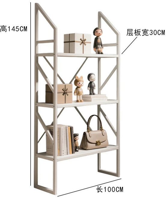 수직형 바닥 진열대 가정용 다층 보관 선반, 색상: 2. White length 100CM, 1개