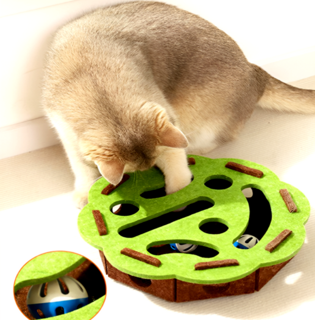 엠제이라이프 고양이 스크래쳐 공놀이 장난감, 1개, 그린