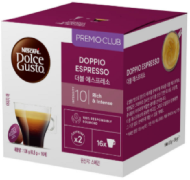 돌체구스토 캡슐_더블 에스프레소, 8.5g, 16개입, 20개