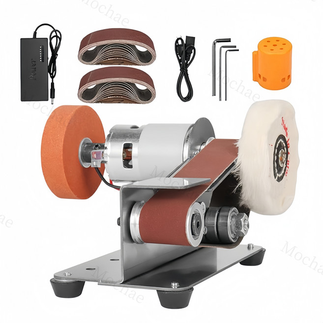 Mochae 탁상그라인더 벨트샌더 7단 조절 목공 전동칼갈이 소형 칼가는 목공전용, 은색, 1개