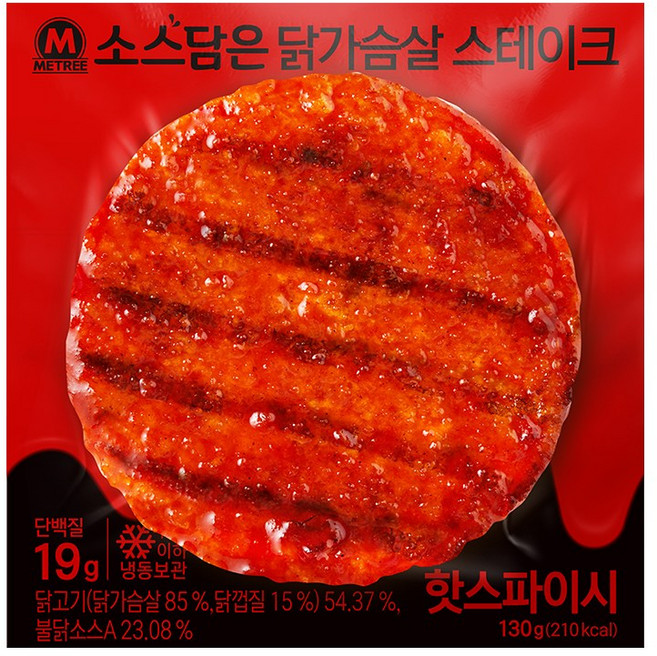 미트리 소스담은 닭가슴살 스테이크 핫스파이시, 130g, 40개