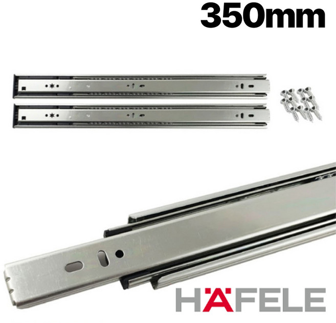 헤펠레 3단 볼레일 35폭 350mm 서랍레일 1조 가구레일 일반레일 피스포함, 1개, 일반 가구레일 35폭 350mm