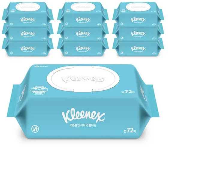 크리넥스크리넥스 코튼클린 저자극 72매 10팩, 40g, 1개