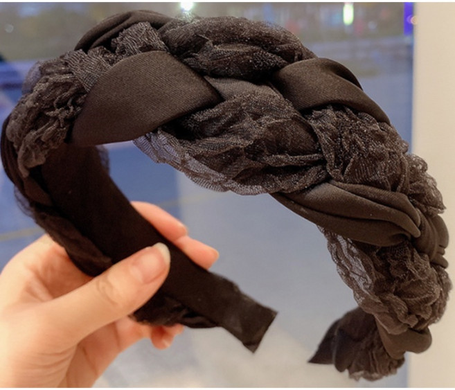 網紗編織髮箍 蕾絲寬邊頭箍 髮飾用品 氣質髮箍