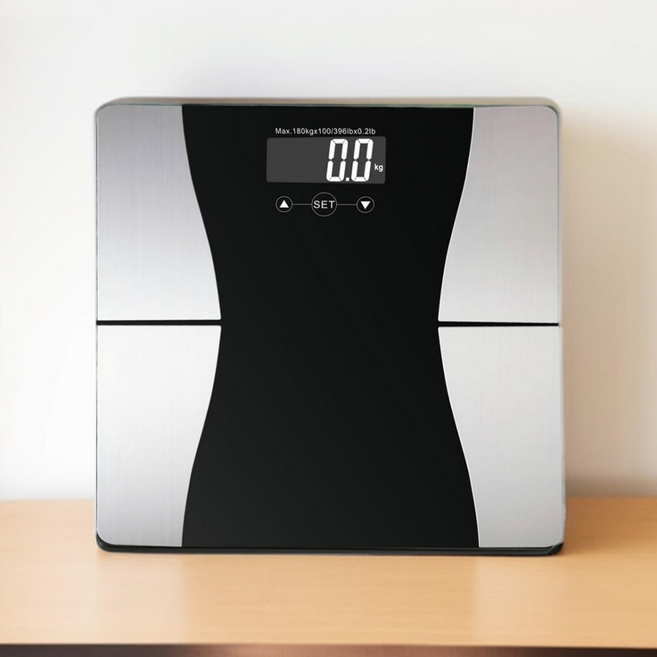 스마트 바디 체지방 체중계, 1개, 블랙, 체지방계