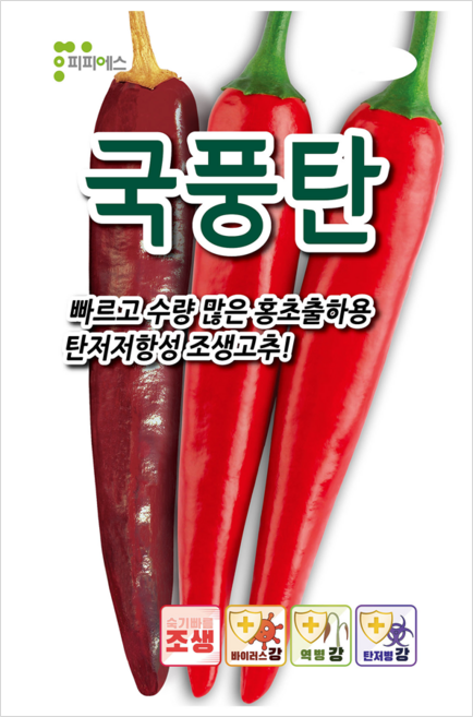 국풍탄 1200립 고추 탄저내병계 조생종 씨앗 종자 모종 텃밭 주말농장 피피에스 그린종묘농약사, 1개
