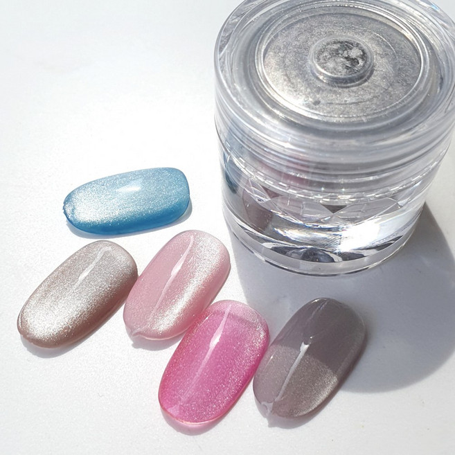 위치비 유리알 자석 미러 네일 파우더, 1개, 백색