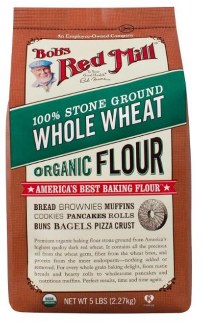 대용량 밀가루 다목적 밥스 레드 밀 통밀 5파운드(4팩), 5 Pound (Pack of 4), 2.27kg